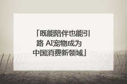 既能陪伴也能引路 AI宠物成为中国消费新领域